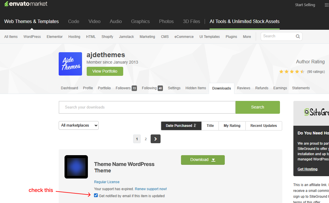 Notify by email when there is an update.